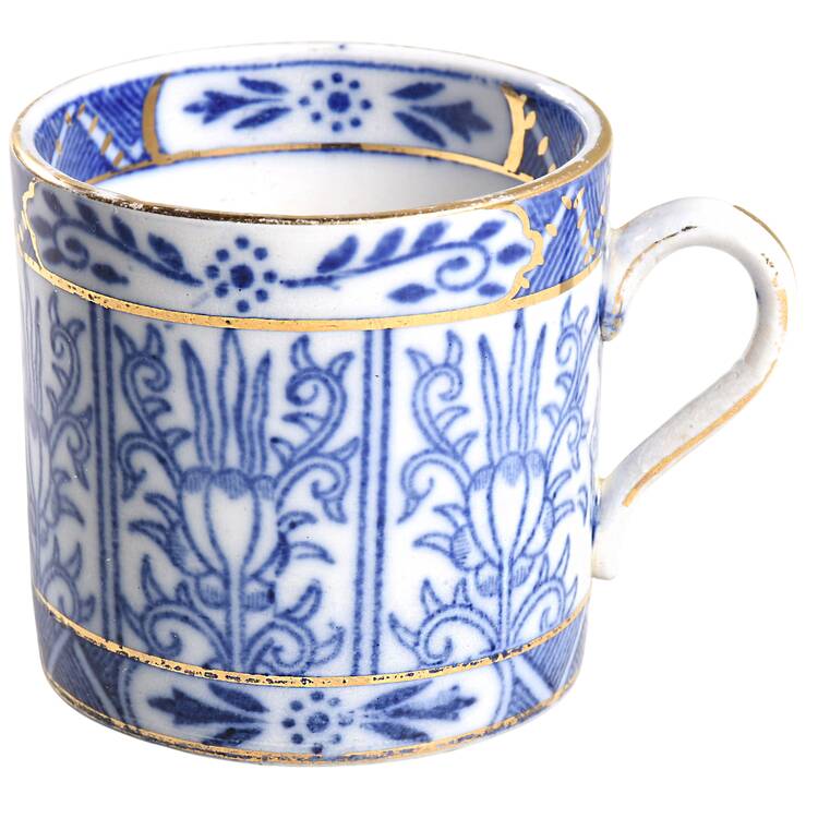 Chinese Lily Blue Flat Demitasse Cup