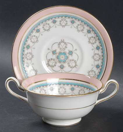 Conway Footed Cream Soup Bowl & Saucer Set