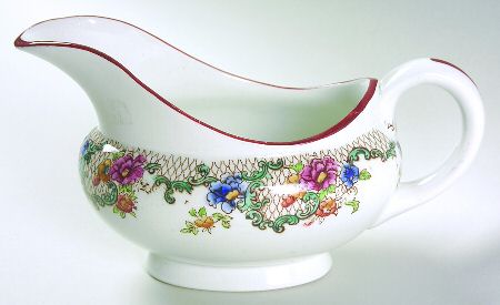 Floradora (Red Trim, Smooth) Gravy Boat