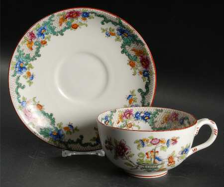 Floradora (Red Trim, Smooth) Oversized Cup & Saucer Set