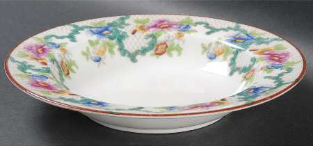 Floradora (Red Trim, Smooth) Rim Soup Bowl