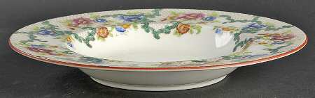 Floradora (Red Trim, Smooth) Large Rim Soup Bowl