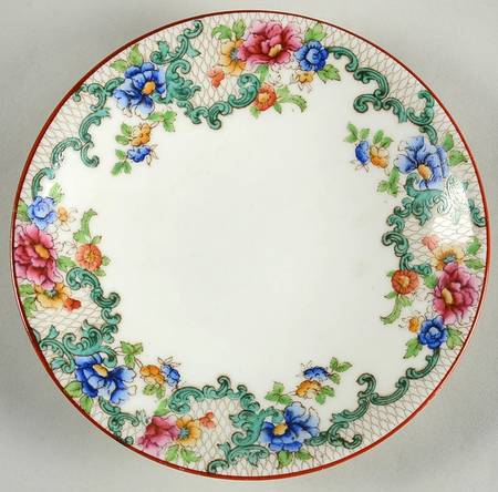 Floradora (Red Trim, Smooth) Saucer for Footed Cup
