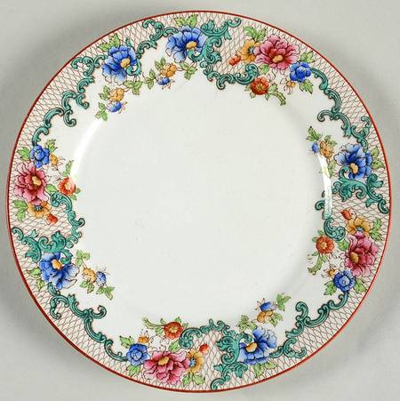 Floradora (Red Trim, Smooth) Dessert/Pie Plate