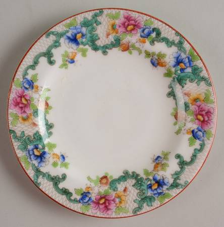Floradora (Red Trim, Smooth) Bread & Butter Plate