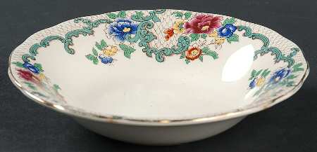 Floradora (Gold Trim, Scalloped) Fruit/Dessert (Sauce) Bowl