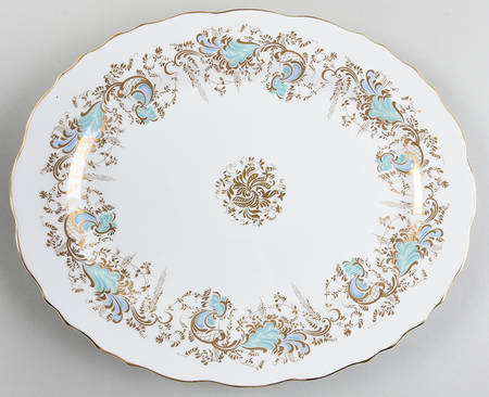 Gainsborough (White with Blue & Gold) 14" Oval Serving Platter
