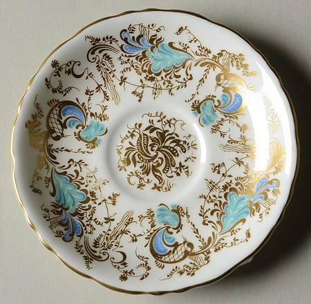Gainsborough (White with Blue & Gold) Saucer for Demitasse Cup