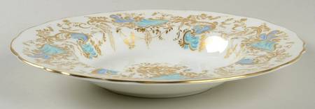 Gainsborough (White with Blue & Gold) Large Rim Soup Bowl
