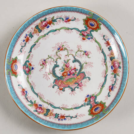 H9120 Aqua (Scalloped, White Background) Saucer for Oversized Cup