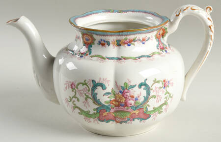 H9120 Aqua (Scalloped, White Background) Teapot No Lid