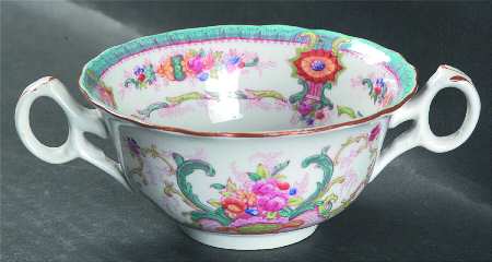 H9120 Aqua (Scalloped, White Background) Flat Bouillon Cup