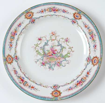 H9120 Aqua (Scalloped, White Background) Luncheon Plate