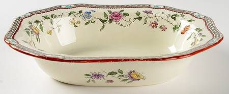 Jessamine (Cream Background) 9" Oval Vegetable Bowl