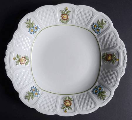 June Garden Handled Cake Plate