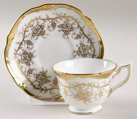 King's Plate White Footed Demitasse Cup & Saucer Set