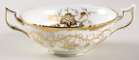 King's Plate White Footed Cream Soup Bowl