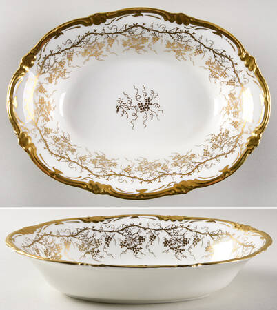 King's Plate White 9" Oval Vegetable Bowl