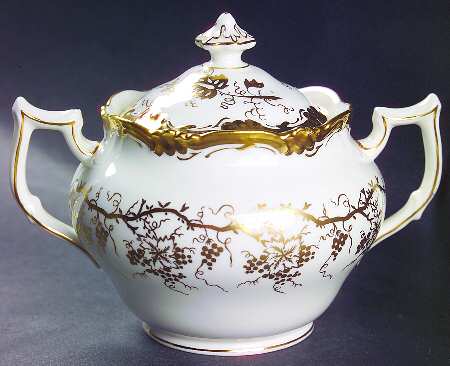 King's Plate White Sugar Bowl & Lid