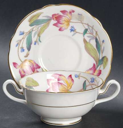 Malvern Footed Cream Soup Bowl & Saucer Set