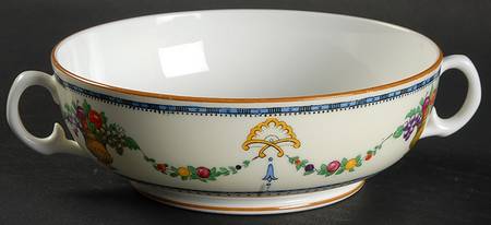 Malvern (Cream Rim, Urns) Footed Cream Soup Bowl