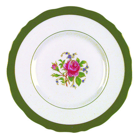 Miniver Rose Dark Green Dinner Plate