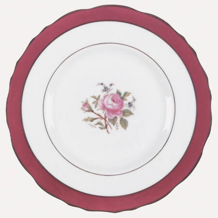 Miniver Rose Burgundy Salad Plate