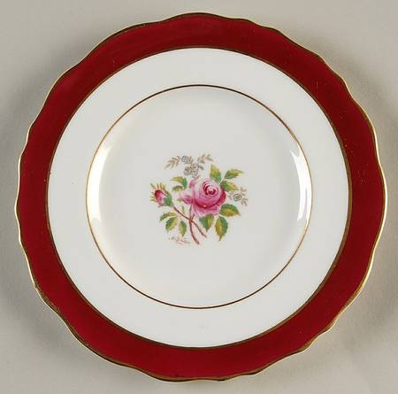 Miniver Rose Burgundy Bread & Butter Plate