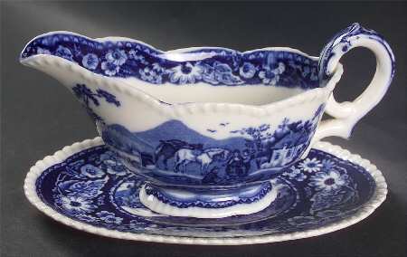 Native Blue Gravy Boat & Underplate