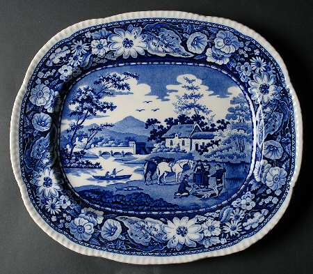 Native Blue 15" Oval Serving Platter