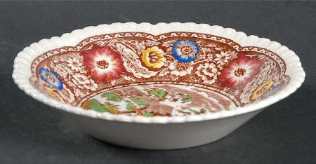 Native Brown Multicolor (Multicolor Border) Fruit/Dessert (Sauce) Bowl