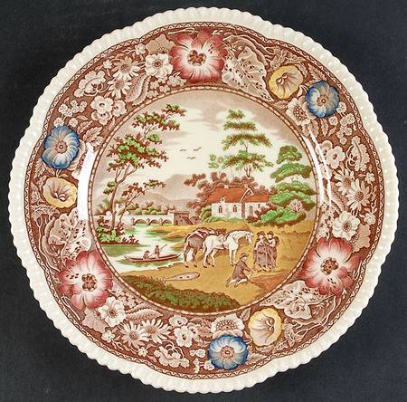 Native Brown Multicolor (Multicolor Border) Luncheon Plate