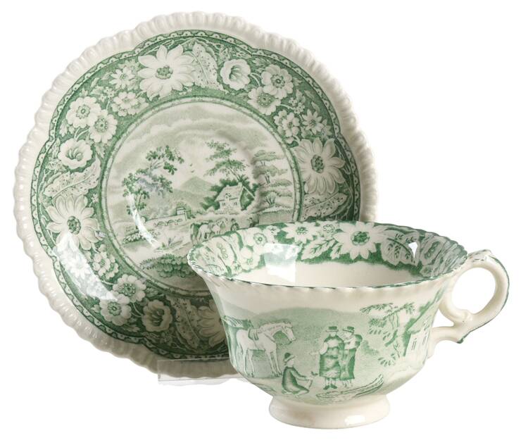 Native Green Footed Cup & Saucer Set