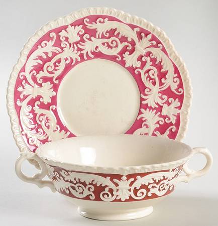 ROC21 Footed Cream Soup Bowl & Saucer Set