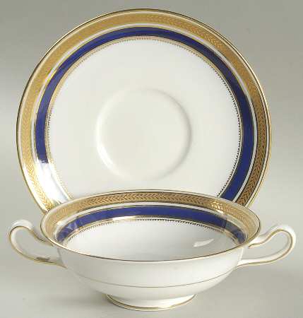 4145 Footed Cream Soup Bowl & Saucer Set