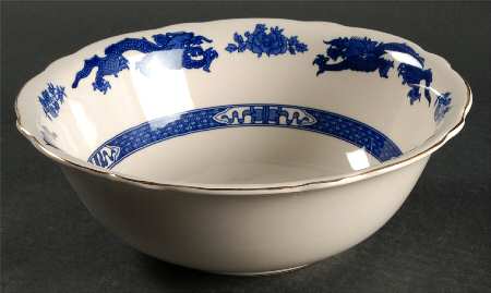 Dragon (Gold Trim) 9" Round Vegetable Bowl