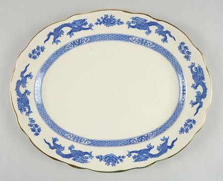 Dragon (Gold Trim) 13" Oval Serving Platter