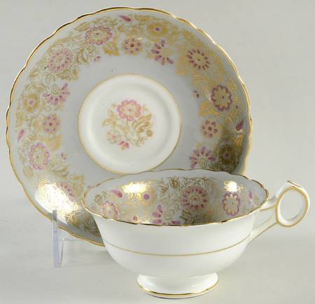 Romney Gray Footed Cup & Saucer Set