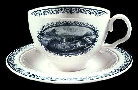 Scenario Black Flat Cup & Saucer Set