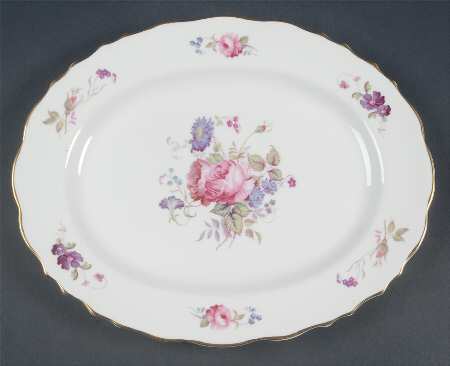 Shrewsbury (Gold Trim) 12" Oval Serving Platter