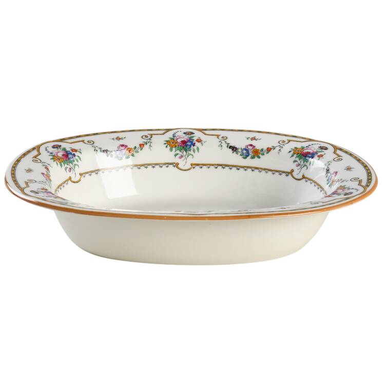Sledmere (White Background) 9" Oval Vegetable Bowl