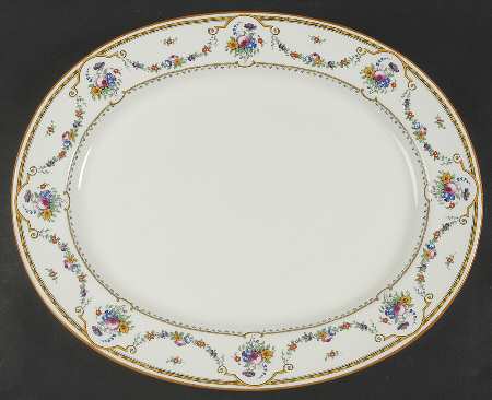 Sledmere (White Background) 16" Oval Serving Platter
