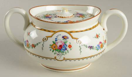 Sledmere (White Background) Sugar Bowl & Lid