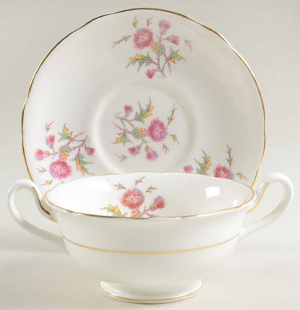Thistle Footed Cream Soup Bowl & Saucer Set