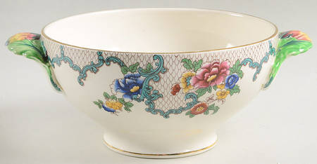 Victoria (Scalloped, Gold Trim) Mayonnaise Bowl No Underplate