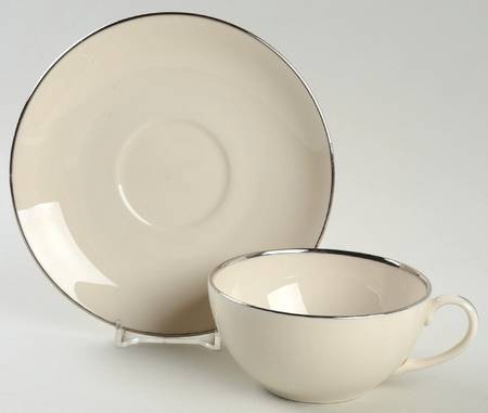 Simplicity Platinum Flat Cup & Saucer Set