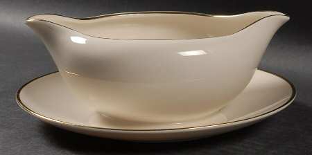 Simplicity Gold Gravy Boat with Attached Underplate