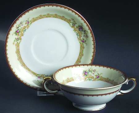 Adrian Footed Cream Soup Bowl & Saucer Set