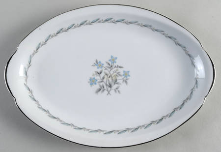 Blue Laurel 12" Oval Serving Platter