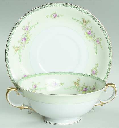 Hudson Footed Cream Soup Bowl & Saucer Set